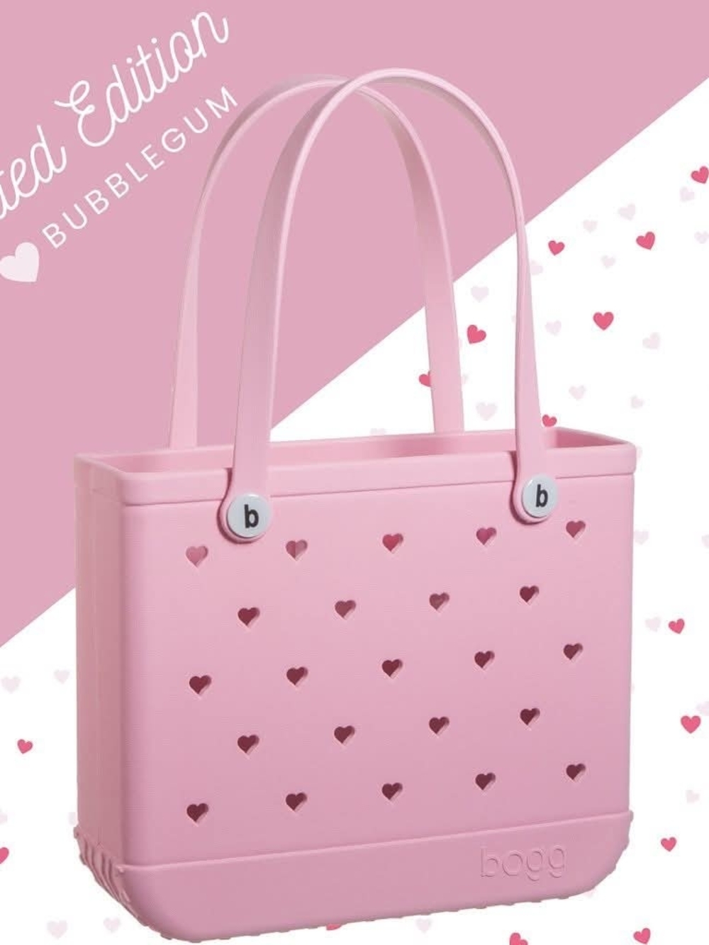 Bogg Bag Limited Edition I Love Bubblegum Pink Heart Valentines 2022 Tote